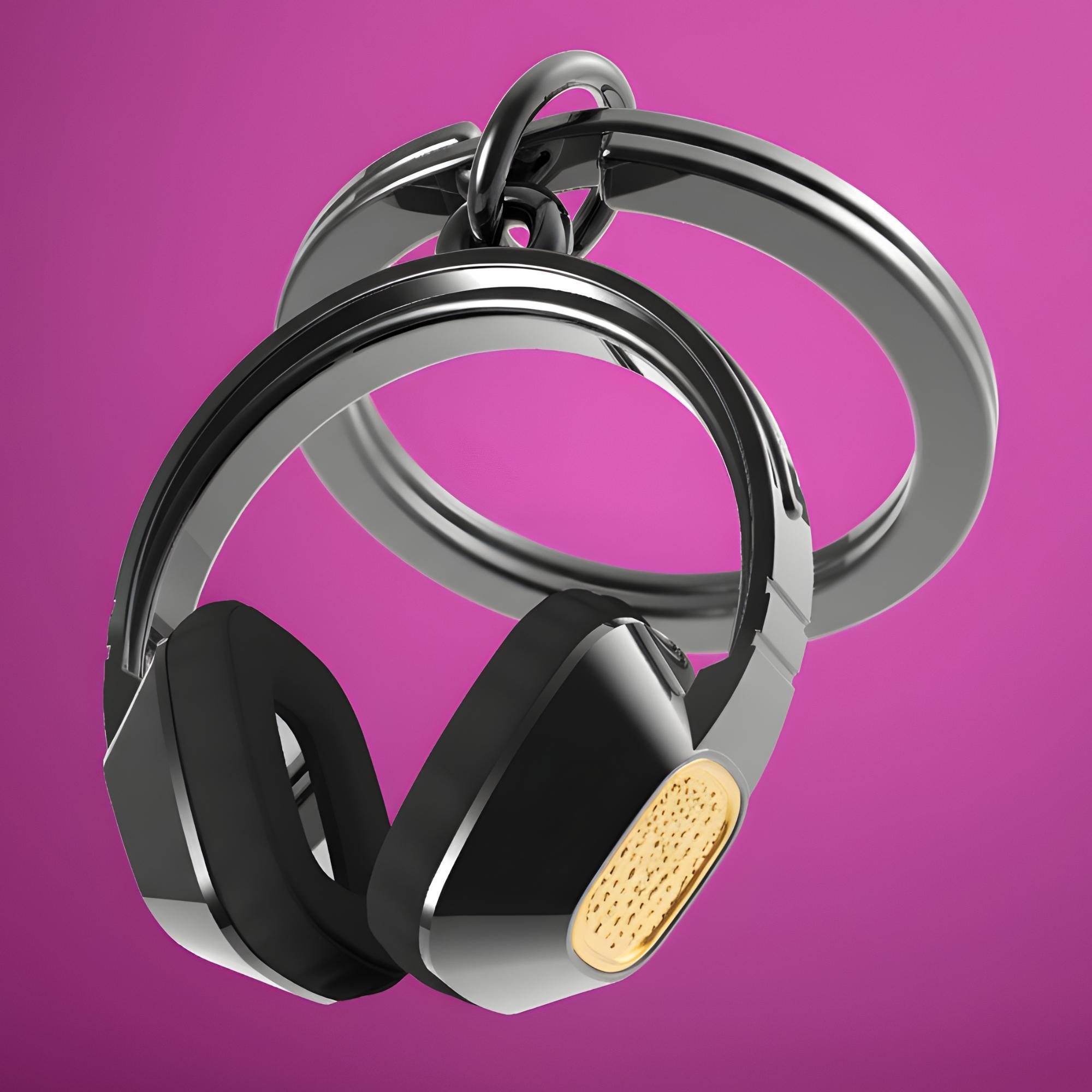 Retro Headphone Keychain