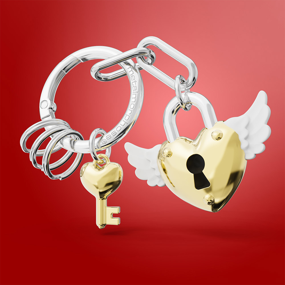 Gold Love Lock Keycharm