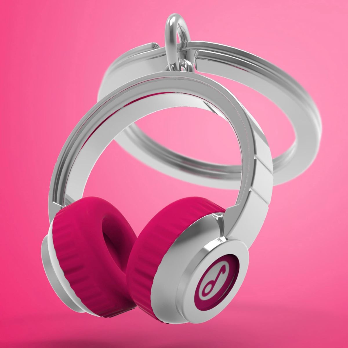 Pink Headphone Keychain