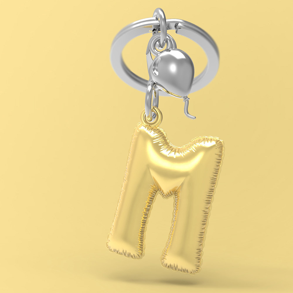 Letter M Keychain