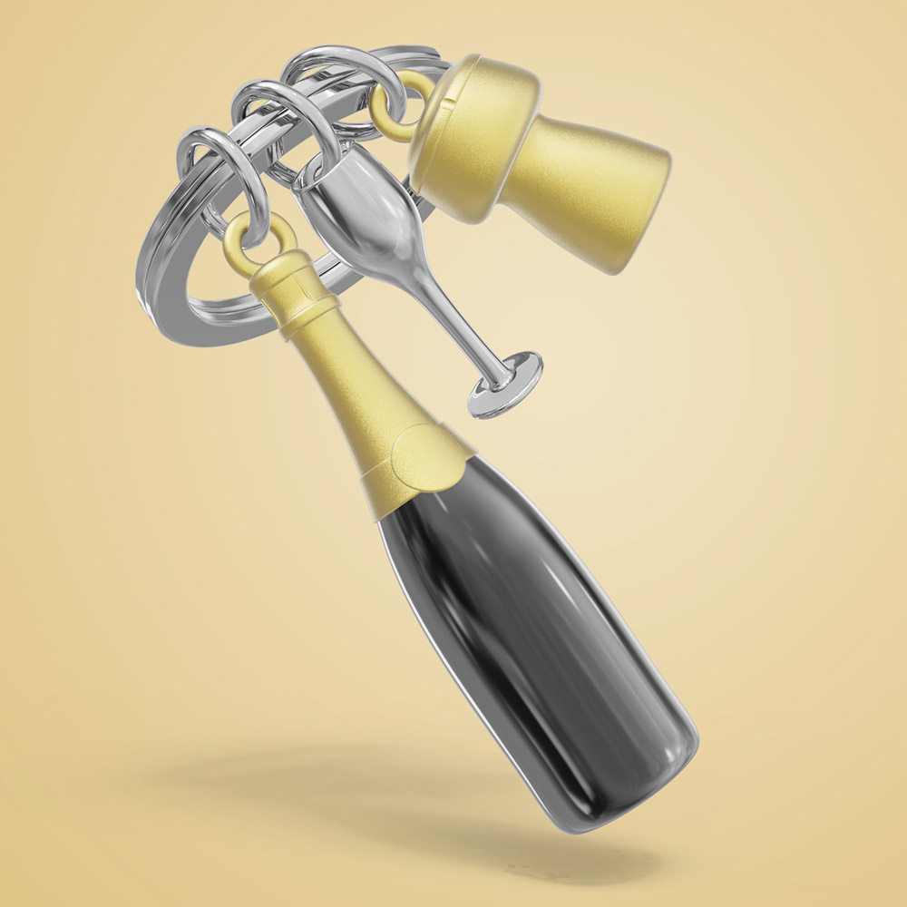 Champagne Keychain