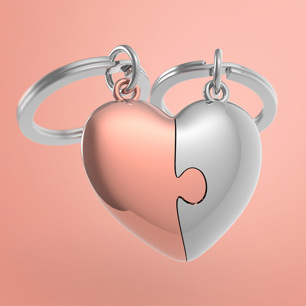 Heart Puzzle Keychain