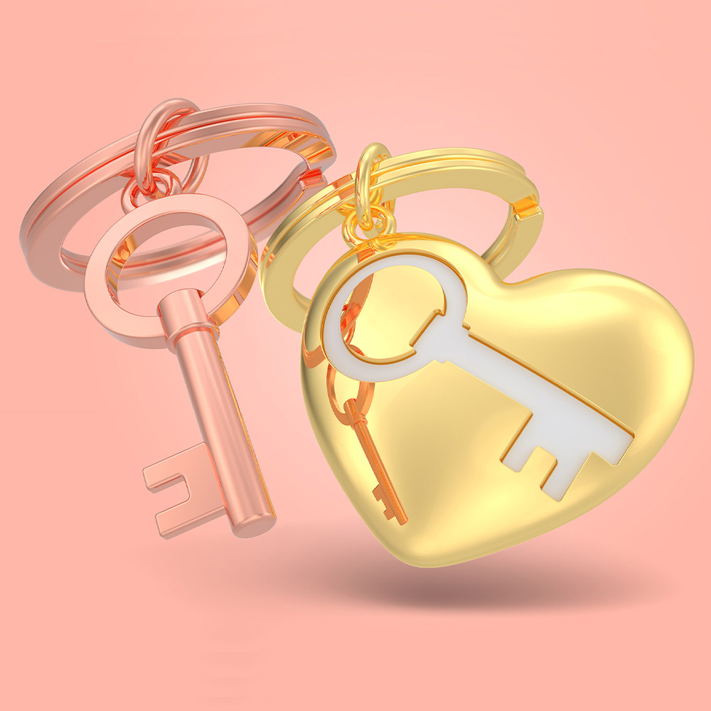 Heart & Key Keychain