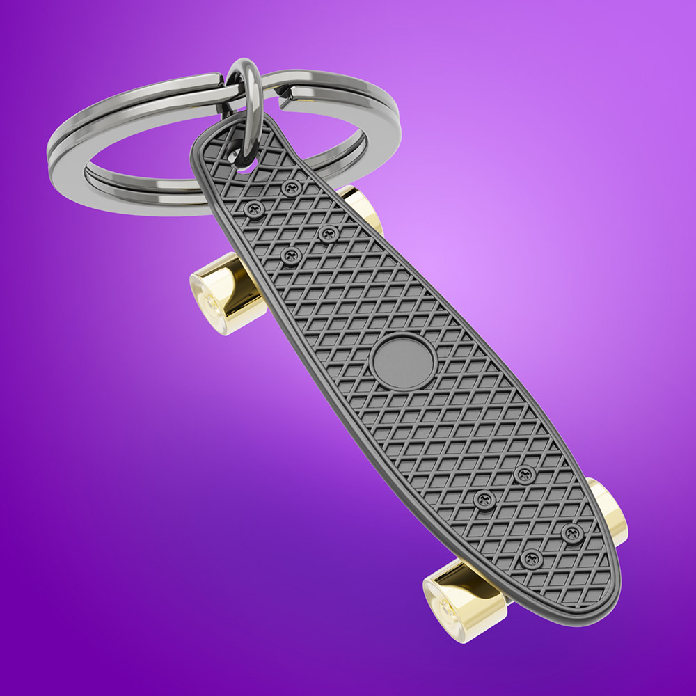 Retro Skateboard Keychain