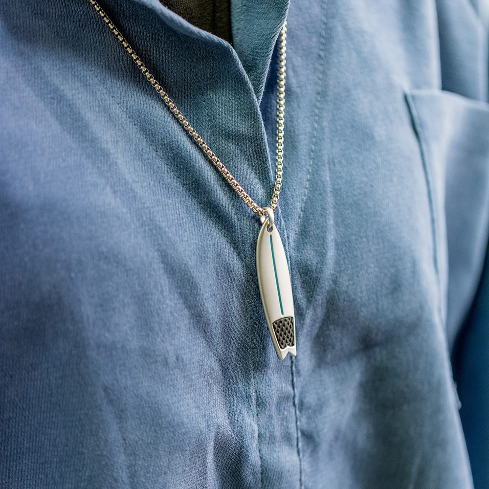 Surfboard On-Shirt Necklace